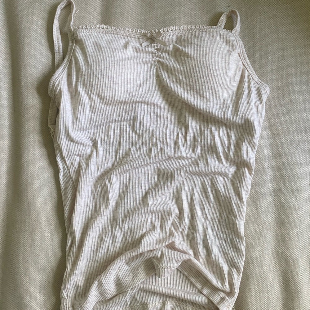 Cream Ribbed Tank Top (Cotton:On)